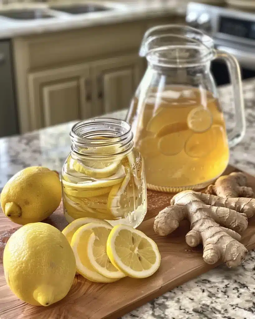 Probiotic Soda Recipe That’s Healthy, Fizzy, and Easy to Make 3 Ingredients for probiotic soda recipe including lemon, ginger, sugar, and whey