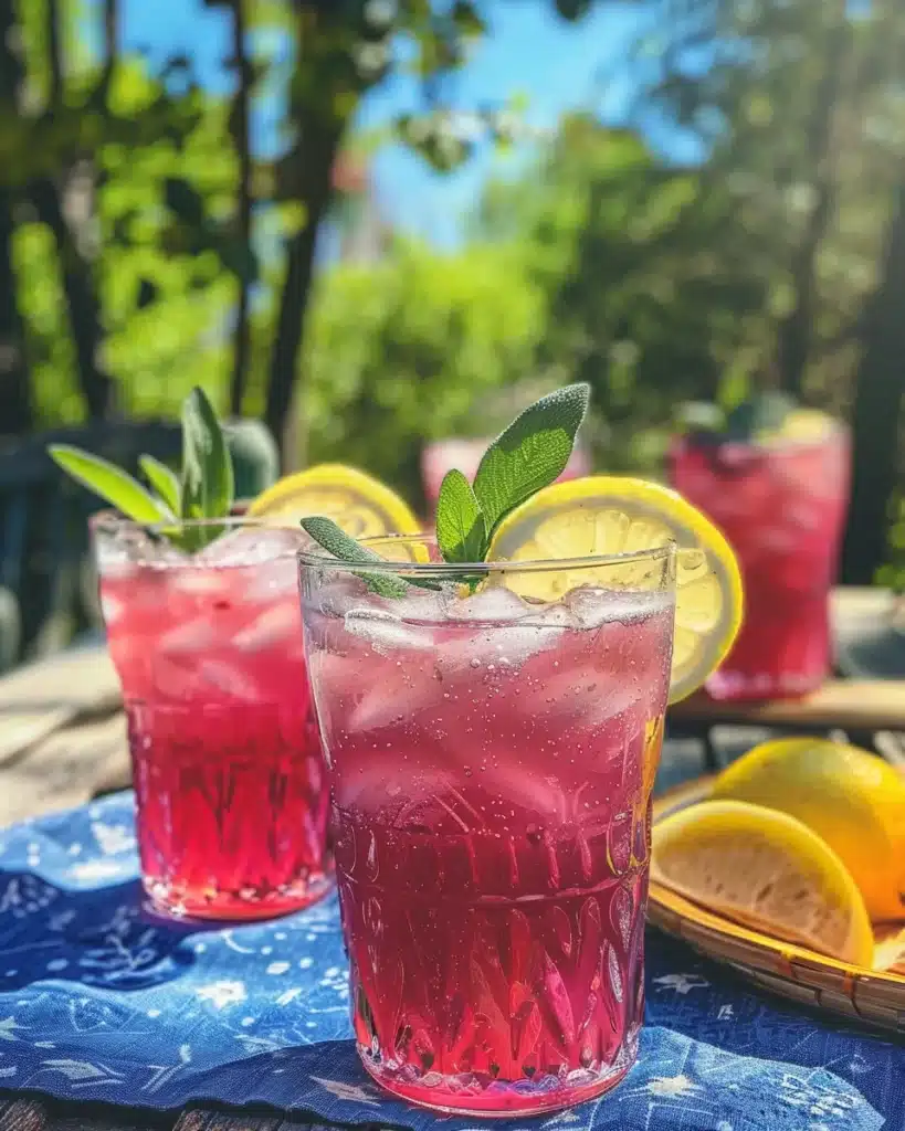Blackberry Sage Lemonade Refresher: A Remarkable Twist on Classic Lemonade 4 serving blackberry sage lemonade refresher with ice