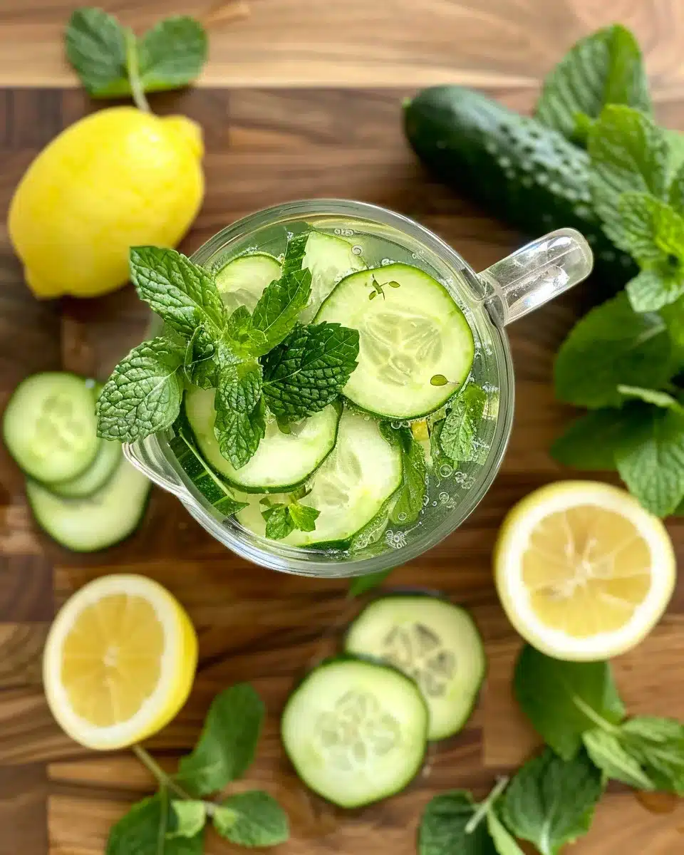 Cucumber Lemon Water: A Remarkable Way to Refresh, Heal & Hydrate 2 cucumber lemon water in glass pitcher with mint and citrus