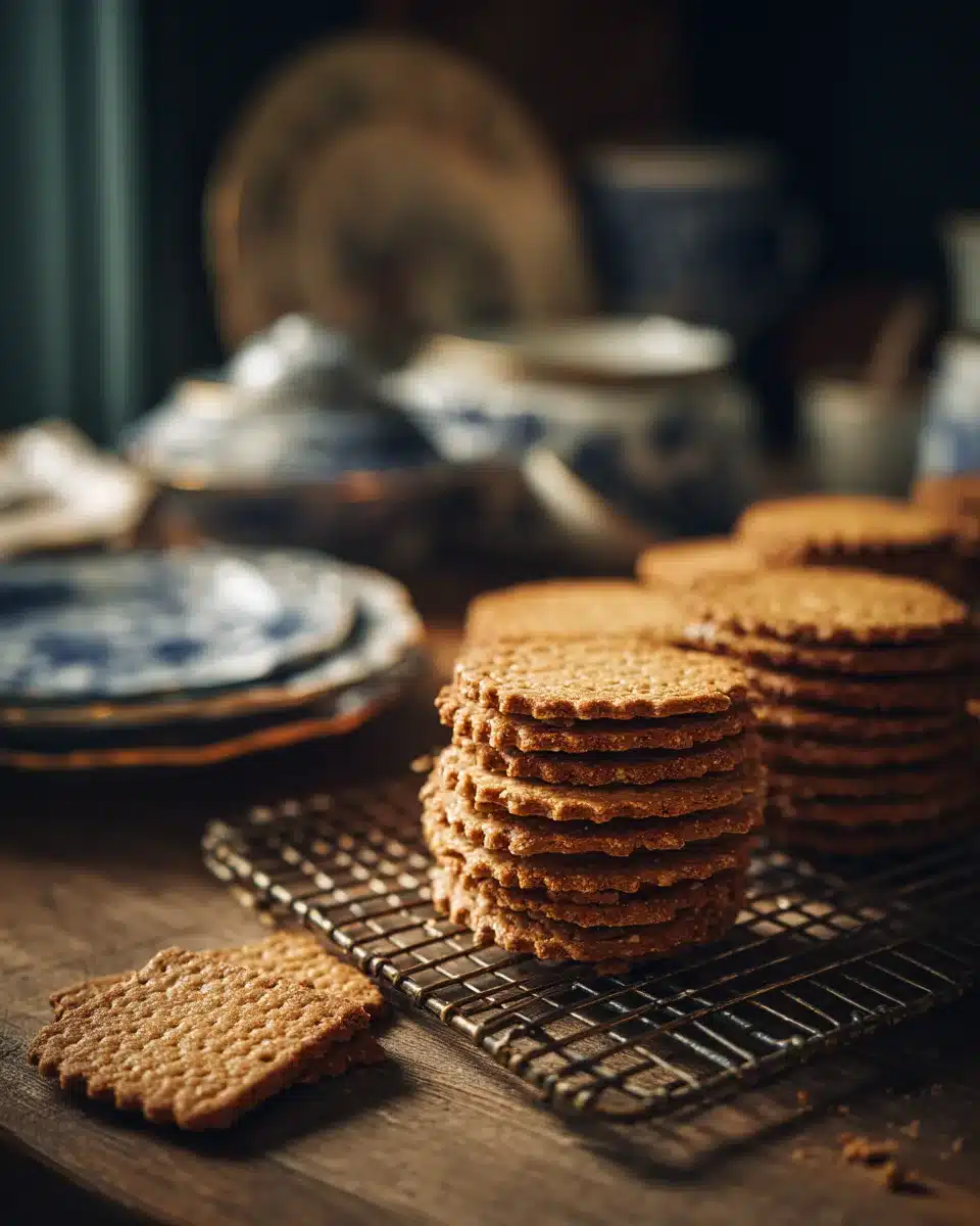 Graham Cracker Cookies That Taste Like Cinnamon Magic 2 graham cracker cookies cooling on a rustic rack