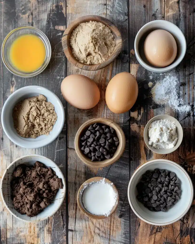 Half Baked Cookies: The Best Gooey Chocolate Treat You'll Love 3 Half baked cookie ingredients flat lay