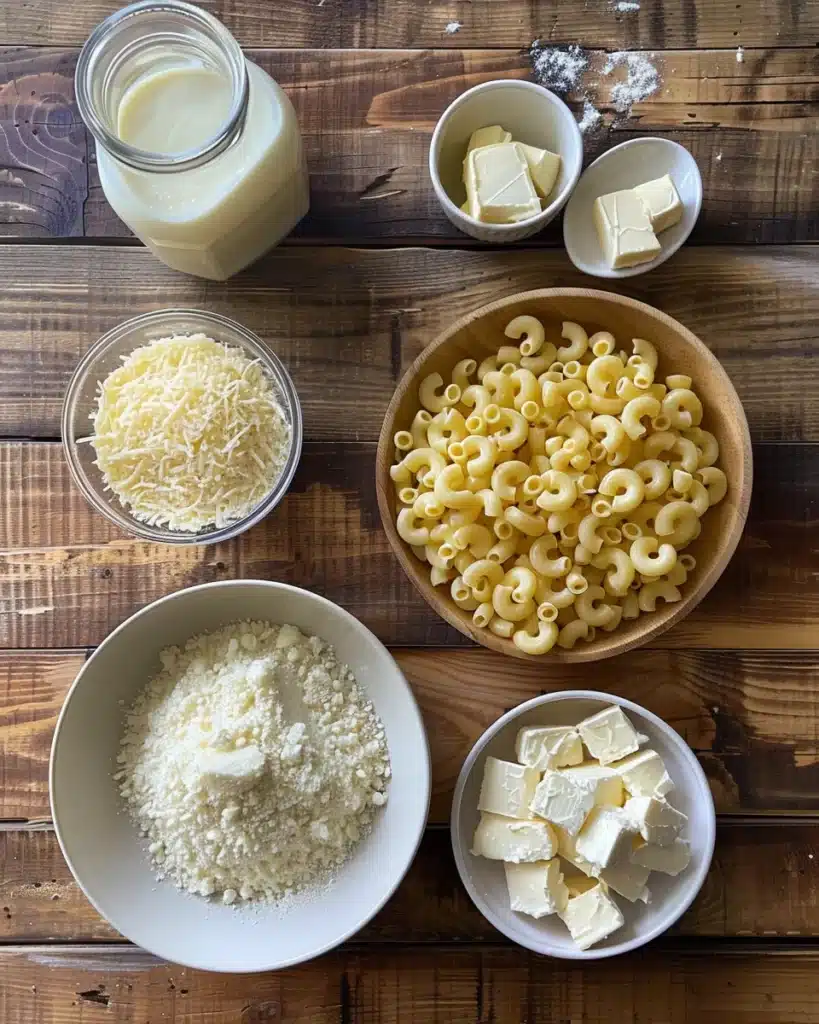 Three Cheese Macaroni and Cheese: The Ultimate Comfort Combo 3 Cheese sauce in pan for macaroni and cheese