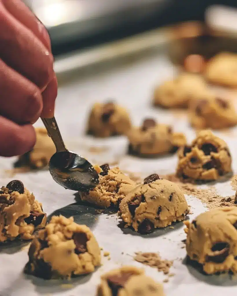 Mini Cookies Chips Recipe: The Ultimate Irresistible Snack 4 Scooping mini cookies chips dough
