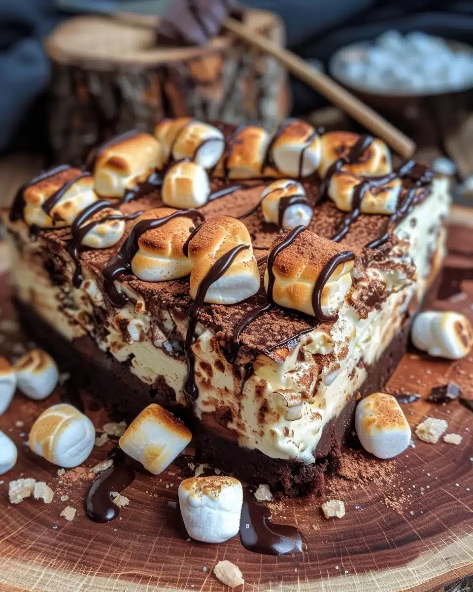 S’mores Cheesecake Heaven: The Ultimate Indulgence for Chocoholics 2 S’mores cheesecake with toasted topping