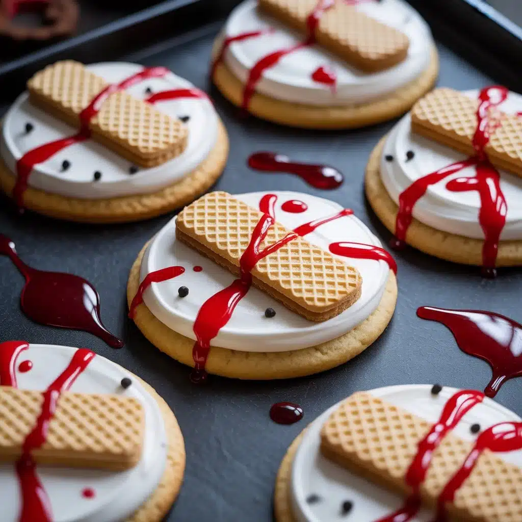 Band Aid Halloween Cookies That Look Scary but Taste Great 1 Decorating Band-Aid Halloween Cookies with frosting