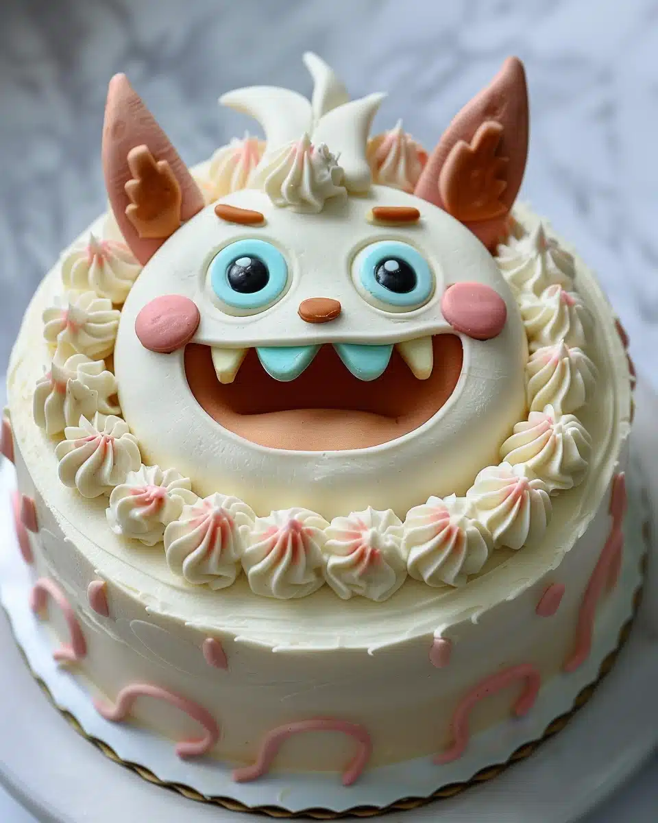 Labubu Cake Magic: The Most Adorable Treat Ever 2 Frosting Labubu cake with honey buttercream