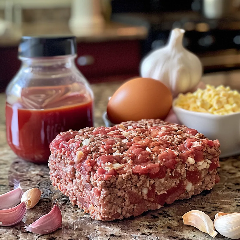 Ground Beef Meatloaf: Juicy, Spectacular Dinner That Warms Every Heart 3 ground beef meatloaf ingredients laid out