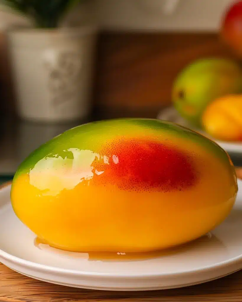 Easy Mango Mousse Cake Without Gelatin: A Refreshing Treat 5 Slice of mango mousse cake served on plate