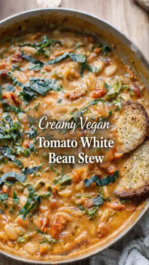 Creamy vegan tomato white bean stew 1 creamy vegan tomato white bean stew