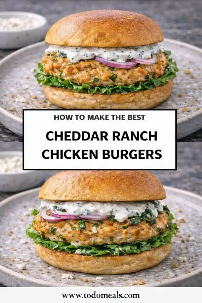 Cheddar Ranch Chicken Burgers 1 cheddar ranch chicken burgers