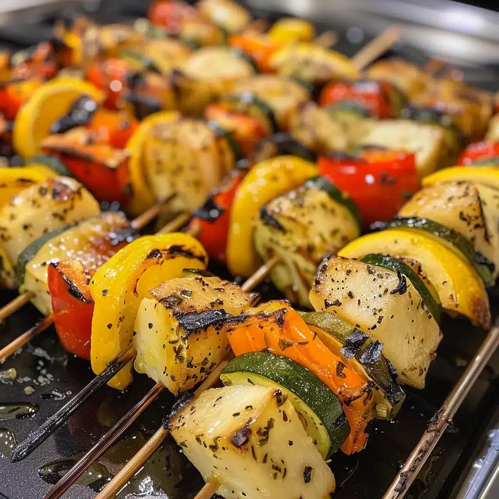 Garlic-Lemon Veggie Skewers Recipe 1 Garlic-Lemon Veggie Skewers Recipe