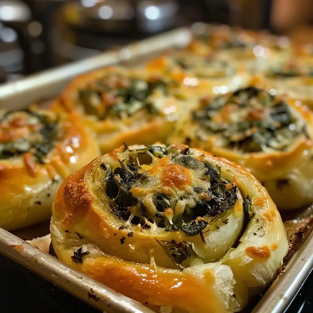 Garlic Spinach and Cheese Rolls for Easy Baking