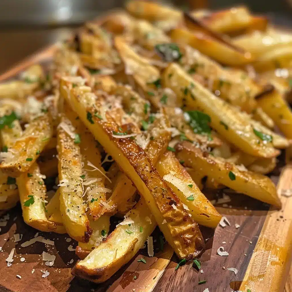 Homemade French Fries with Garlic Parmesan Topping