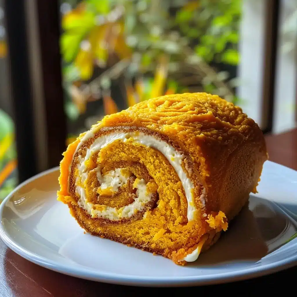 Simple Pumpkin Cake Roll Stuffed with Creamy Cheese Filling 1 Simple Pumpkin Cake Roll Stuffed with Creamy Cheese Filling