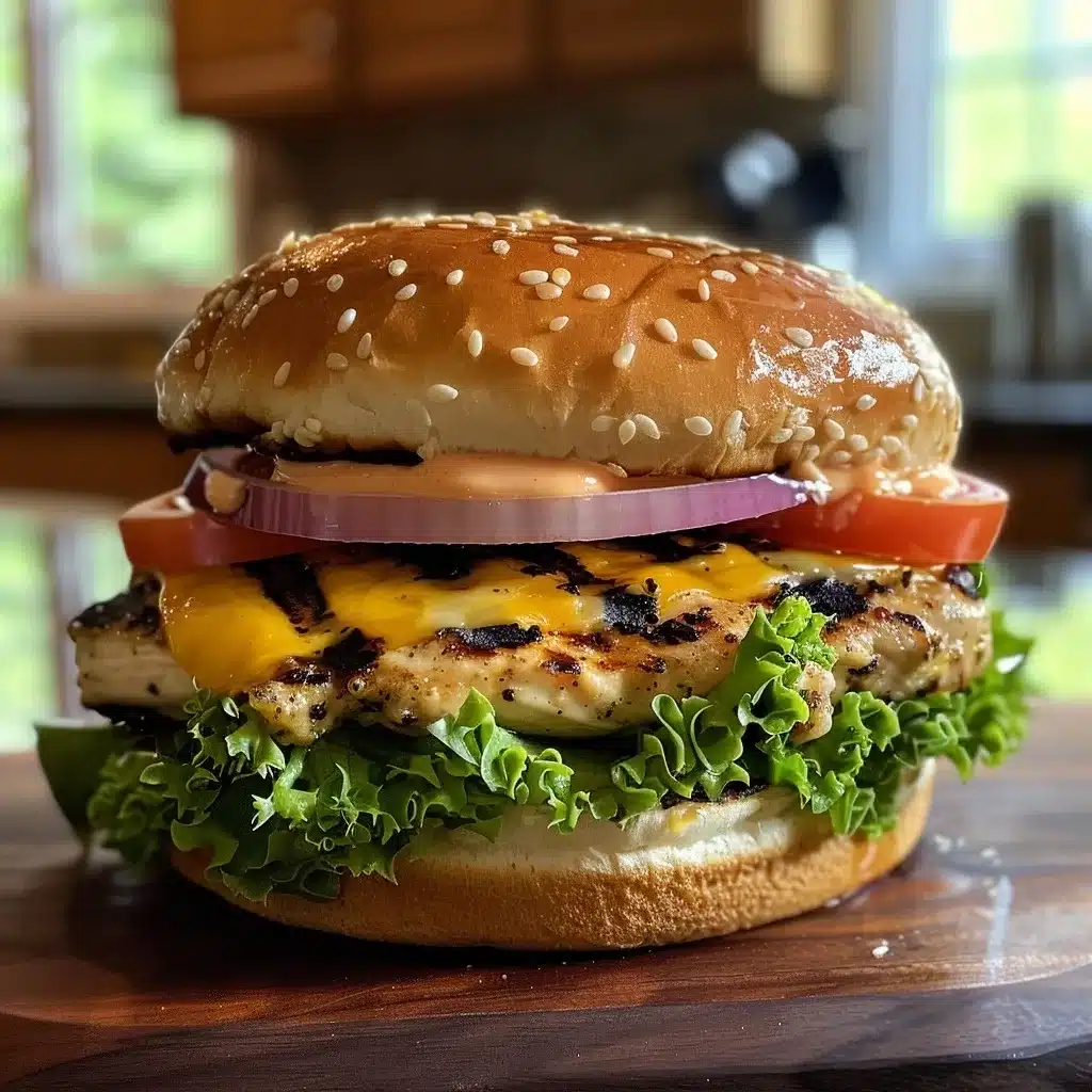Juicy Grilled Chicken Cheeseburger for an Easy Dinner