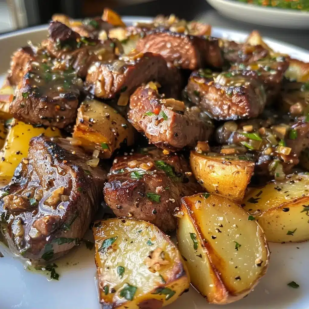 Garlic Butter Steak Bites with Potatoes Dinner Recipe