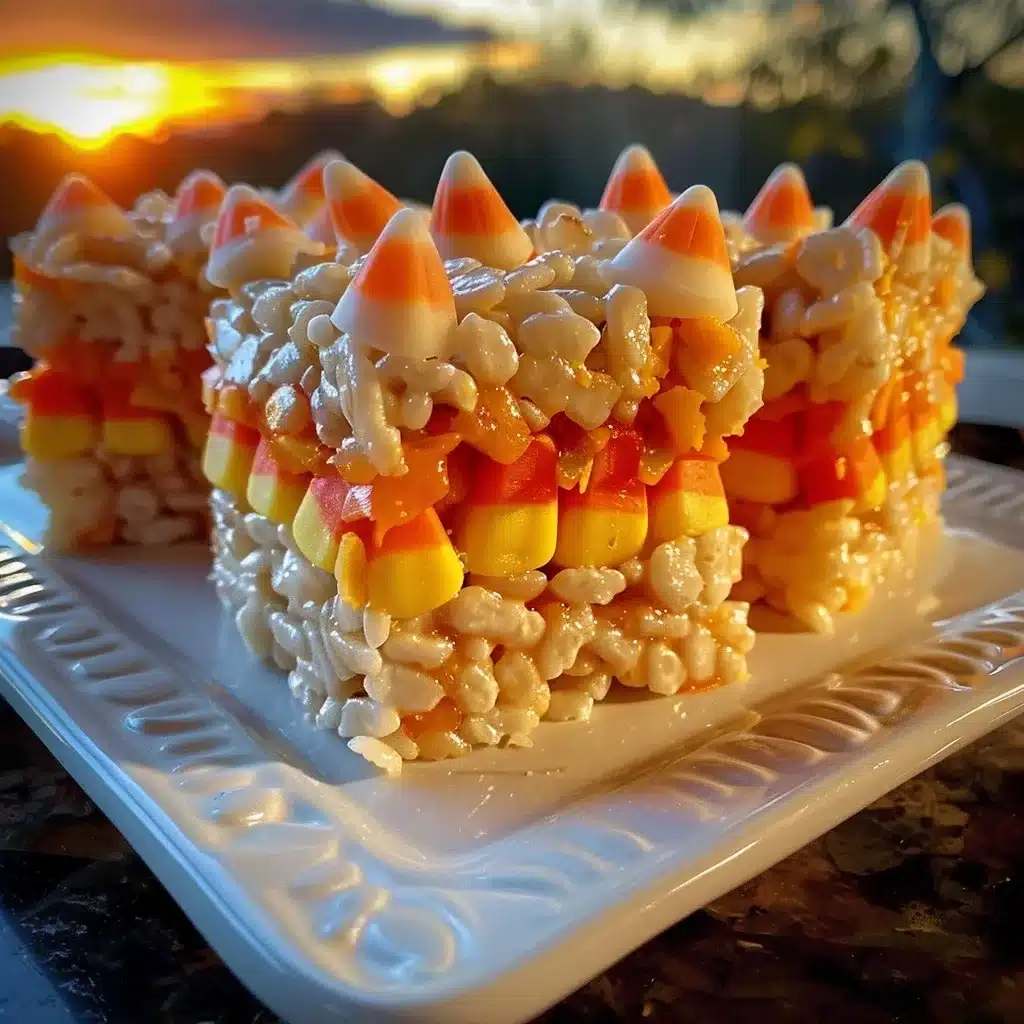 Candy Corn Rice Krispie Treats for Autumn