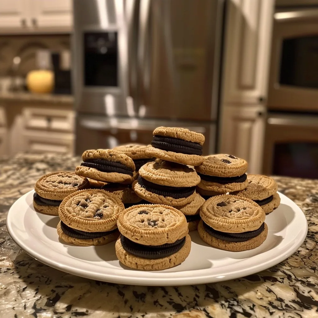 Halloween Oreo Stuffed Chocolate Chip Cookies Recipe